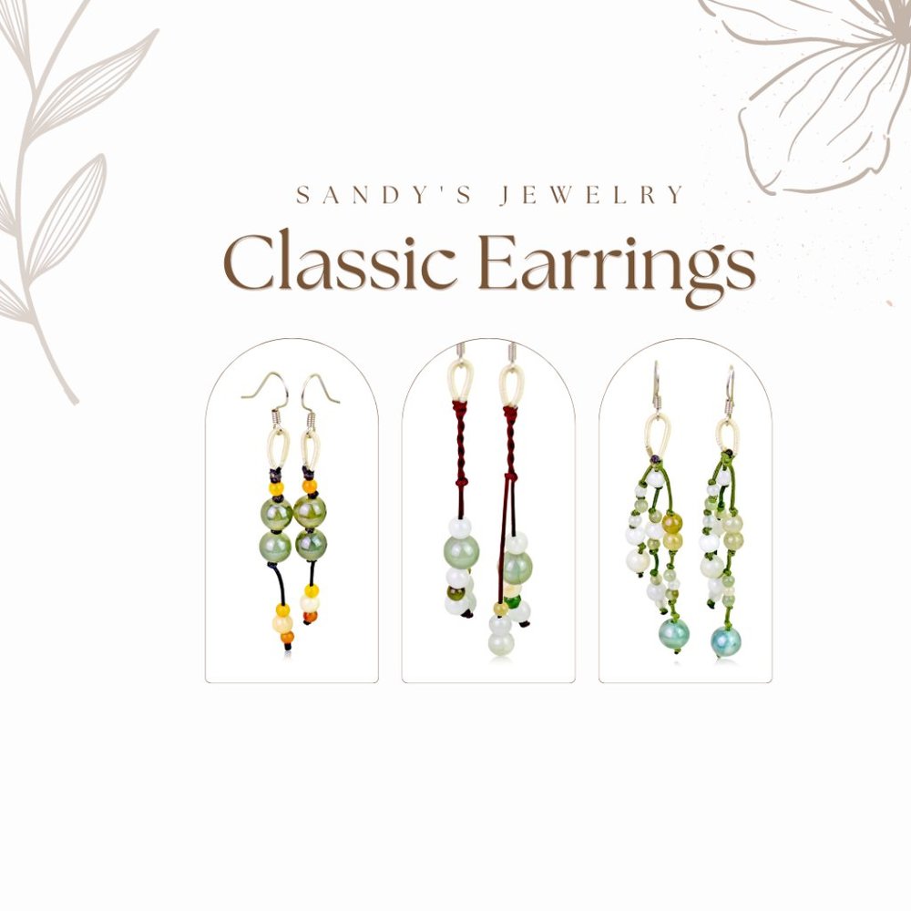 Eye-Catching Vibrant Beads Handmade Jade Earrings
